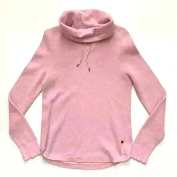 Ralph Lauren Y2k waffle weave turtleneck drawstring sweatshirt pink - Picture 1 of 8
